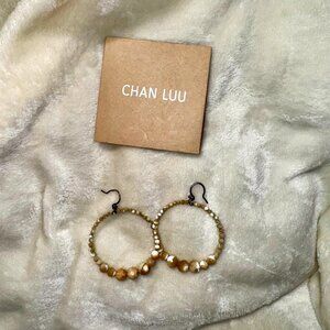 🐯 Chan Luu Tiger’s Eye Hoop Earrings – Earthy Gemstone Boho Chic